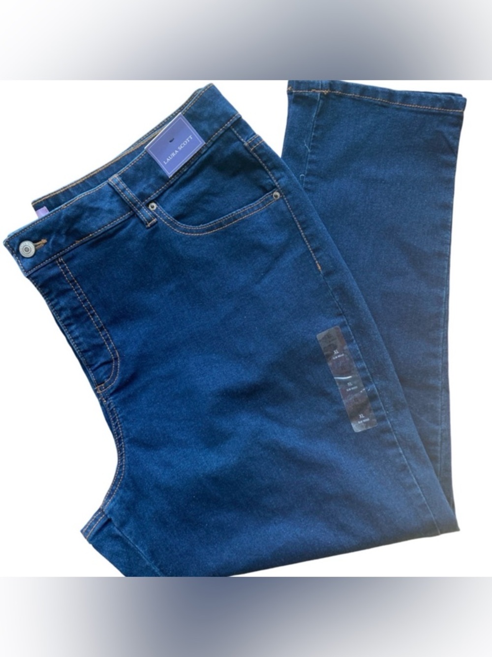 Laura Scott by Sears XL Missy 5 Pocket Slim Indigo Denim Basic Med Wash Jean NWT